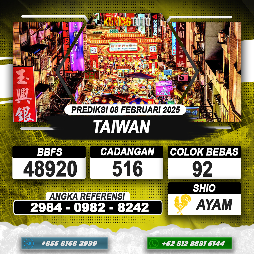 PREDIKSI TAIWAN 08 FEB 2025 | PREDIKSI TOGEL KUNINGTOTO