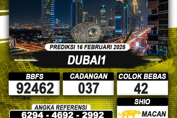 PREDIKSI DUBAI1 16 FEB 2025 | PREDIKSI TOGEL KUNINGTOTO