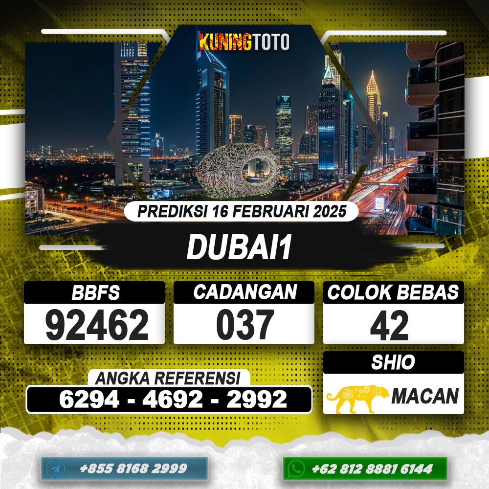 PREDIKSI DUBAI1 16 FEB 2025 | PREDIKSI TOGEL KUNINGTOTO