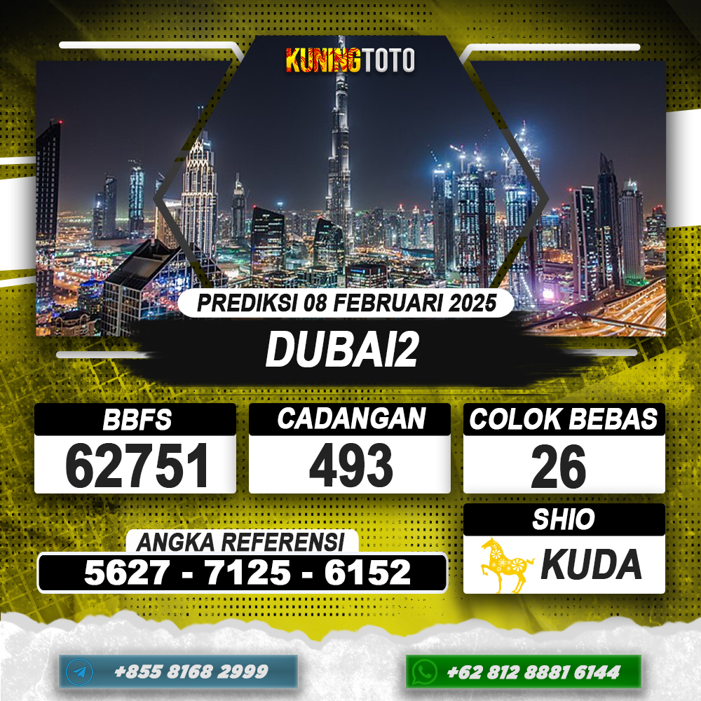 PREDIKSI DUBAI2 08 FEB 2025 | PREDIKSI TOGEL KUNINGTOTO