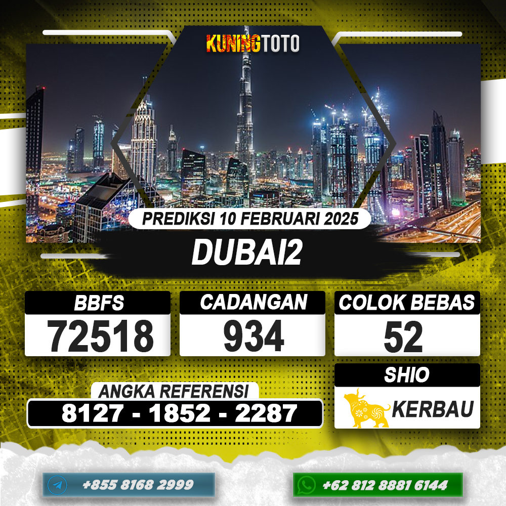 PREDIKSI DUBAI2 10 FEB 2025 | PREDIKSI TOGEL KUNINGTOTO