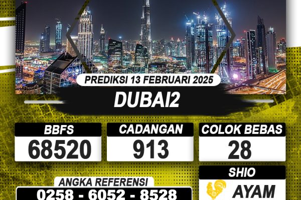 PREDIKSI DUBAI2 13 FEB 2025 | PREDIKSI TOGEL KUNINGTOTO