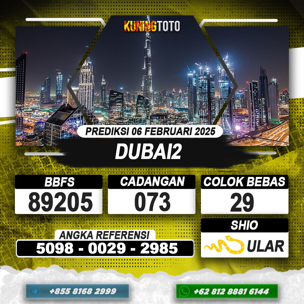 PREDIKSI DUBAI2 06 FEB 2025 | PREDIKSI TOGEL KUNINGTOTO