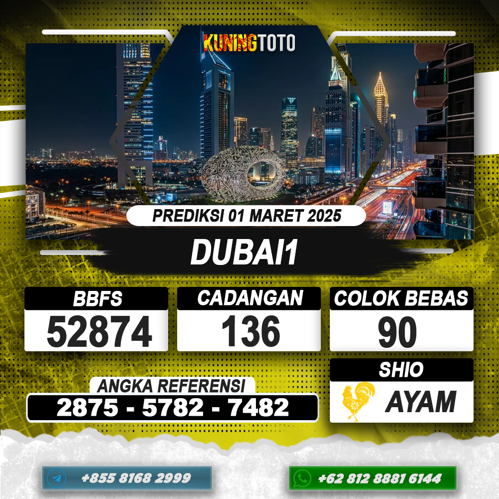 PREDIKSI DUBAI1 01 MAR 2025 | PREDIKSI TOGEL KUNINGTOTO