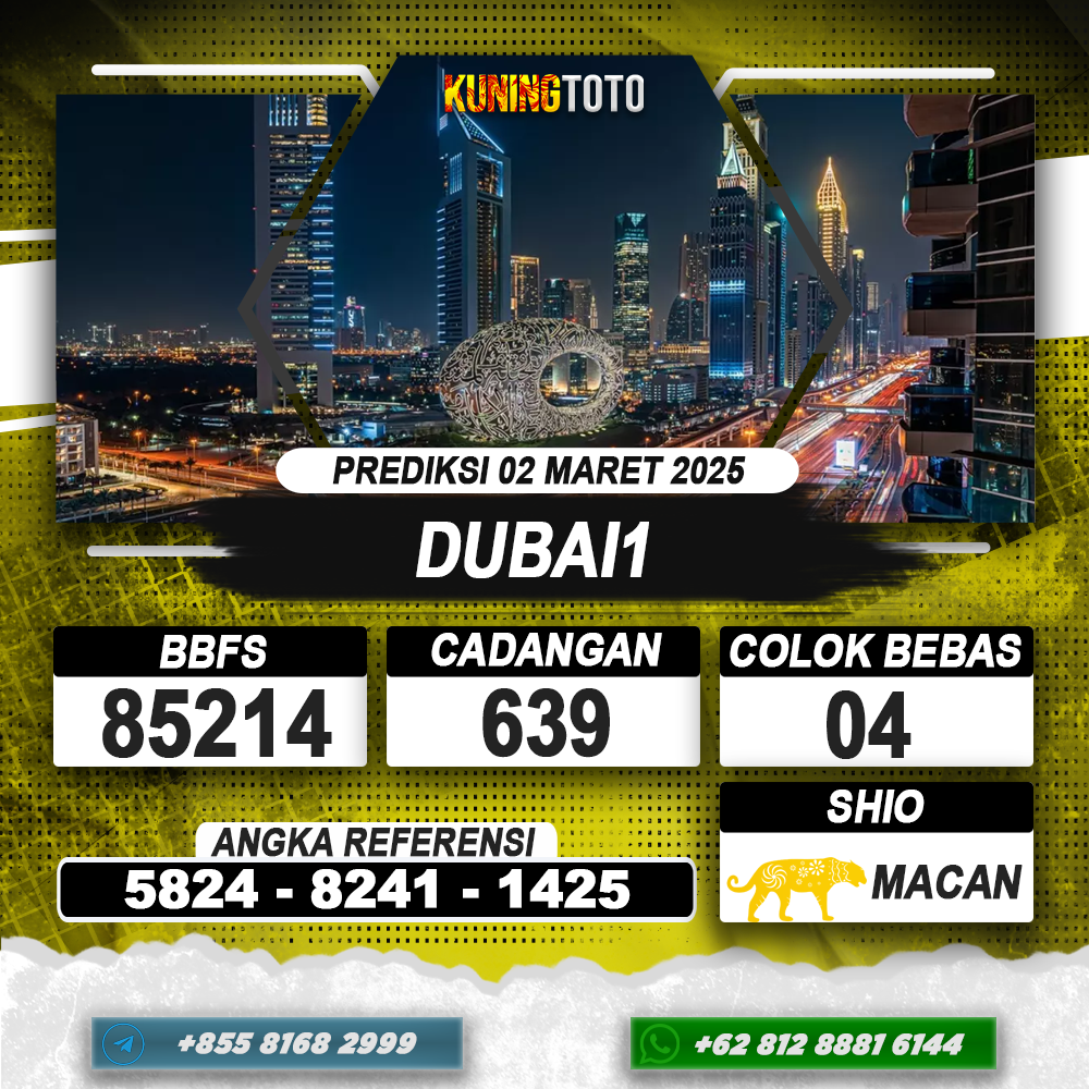 PREDIKSI DUBAI1 02 MAR 2025 | PREDIKSI TOGEL KUNINGTOTO