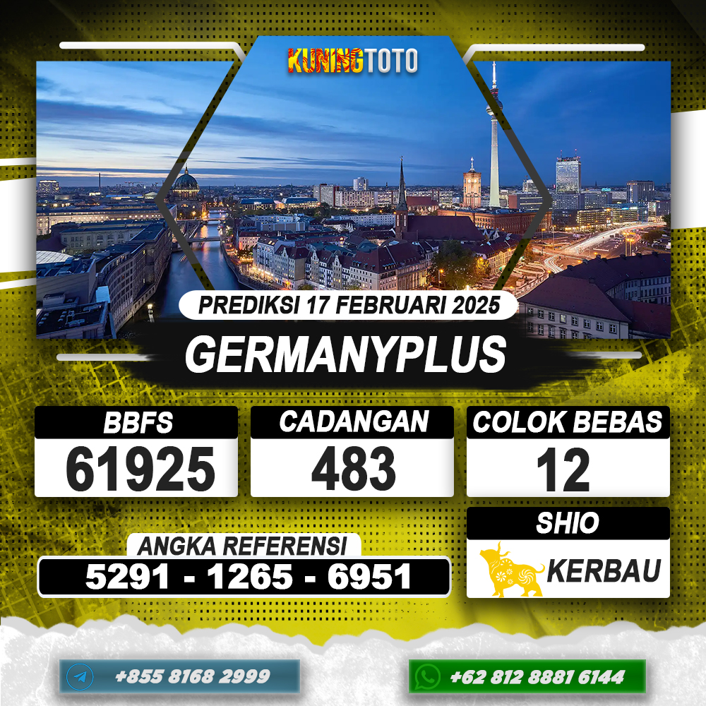 PREDIKSI GERMANYPLUS 17 FEB 2025 | PREDIKSI TOGEL KUNINGTOTO