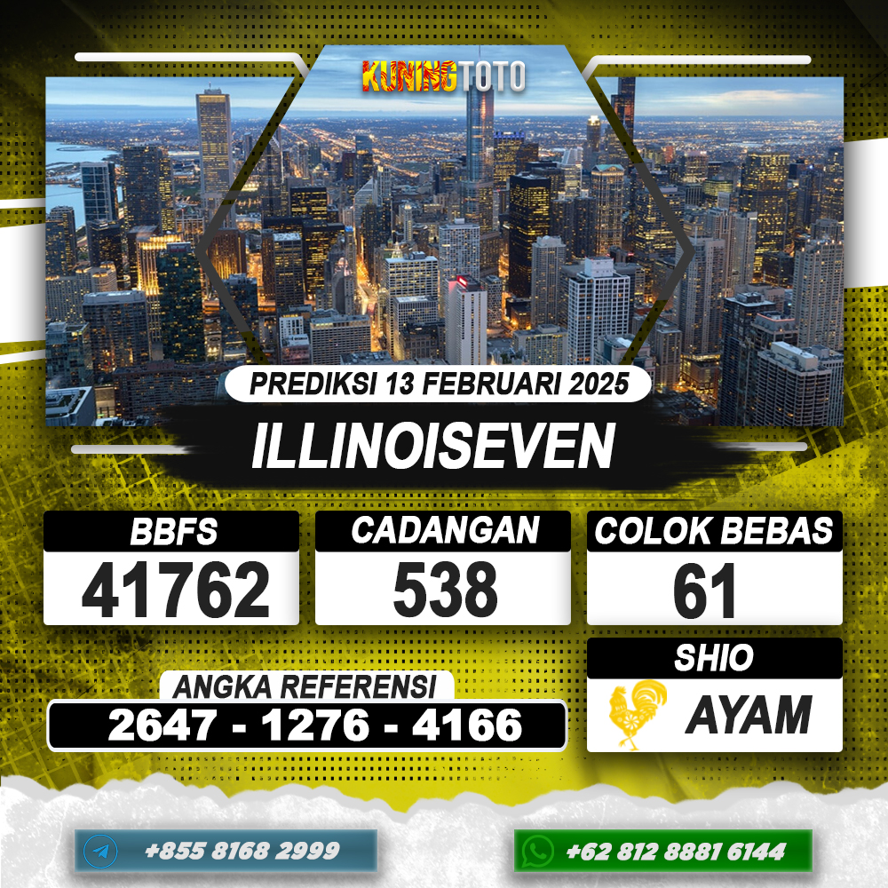 PREDIKSI ILLINOISEVEN 13 FEB 2025 | PREDIKSI TOGEL KUNINGTOTO