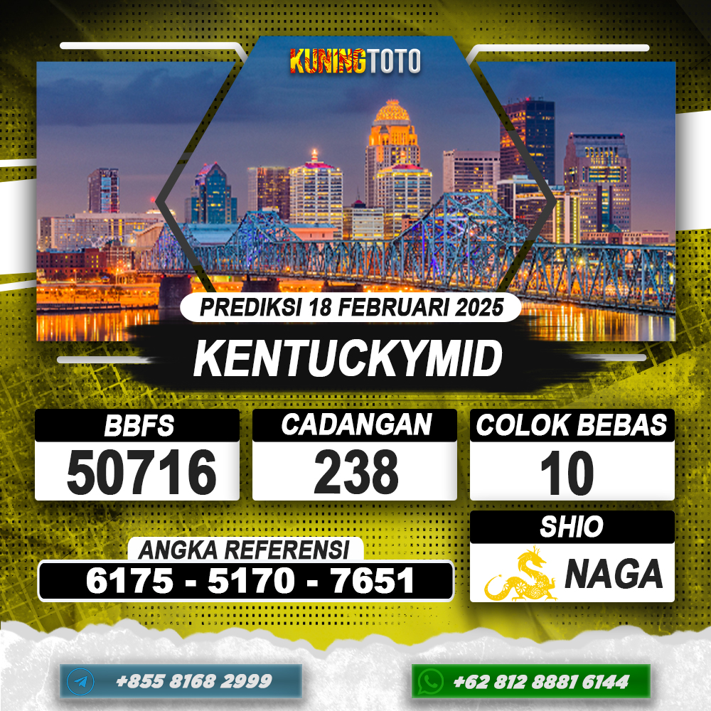 PREDIKSI KENTUCKYMID 18 FEB 2025 | PREDIKSI TOGEL KUNINGTOTO