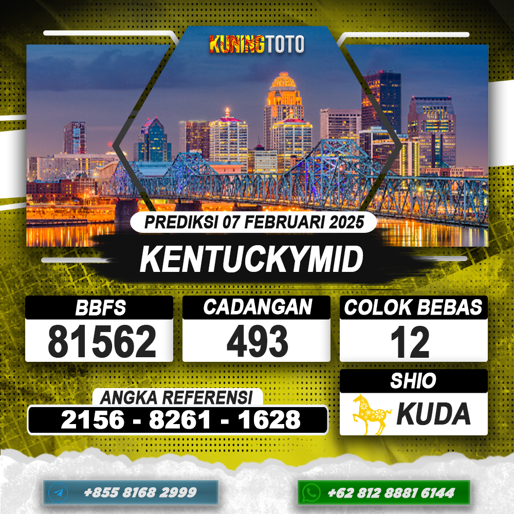 PREDIKSI KENTUCKYMID 07 FEB 2025 | PREDIKSI TOGEL KUNINGTOTO