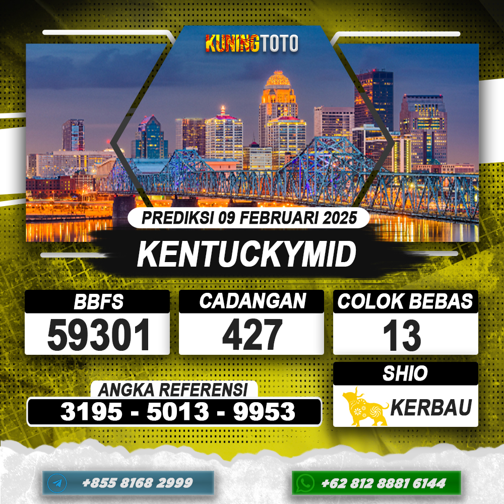 PREDIKSI KENTUCKYMID 09 FEB 2025 | PREDIKSI TOGEL KUNINGTOTO