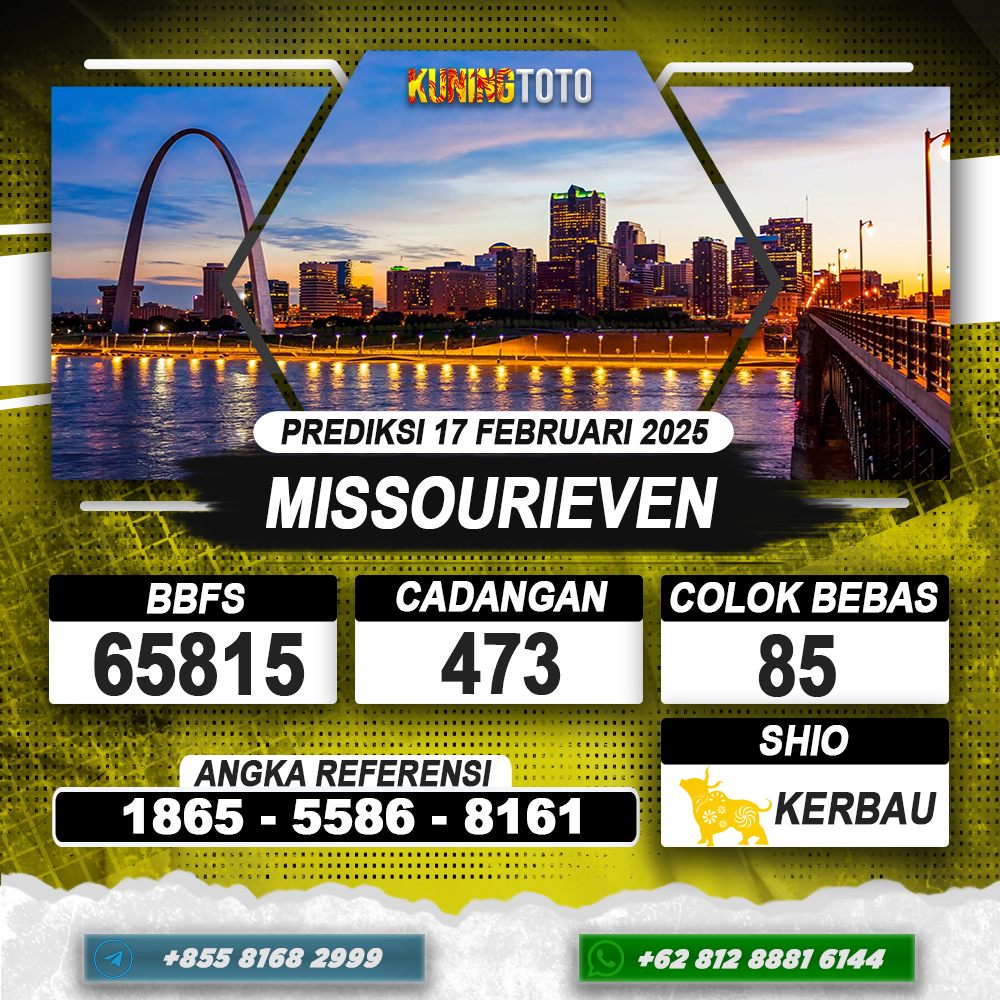 PREDIKSI MISSOURIEVEN 17 FEB 2025 | PREDIKSI TOGEL KUNINGTOTO