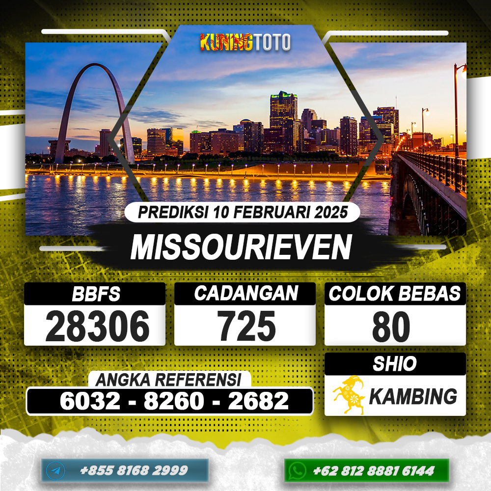 PREDIKSI MISSOURIEVEN 10 FEB 2025 | PREDIKSI TOGEL KUNINGTOTO