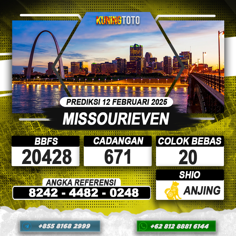 PREDIKSI MISSOURIEVEN 12 FEB 2025 | PREDIKSI TOGEL KUNINGTOTO