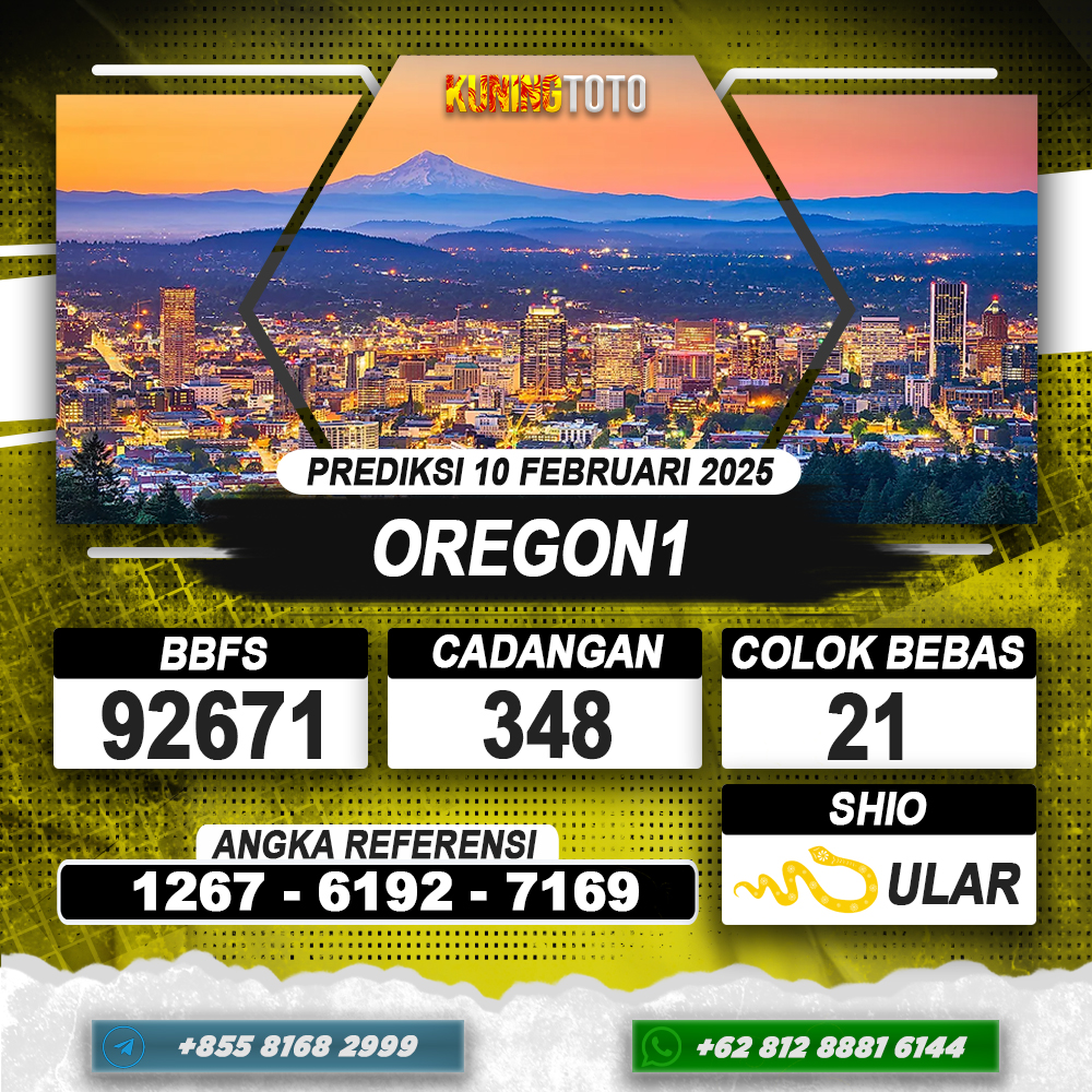 PREDIKSI OREGON1 10 FEB 2025 | PREDIKSI TOGEL KUNINGTOTO