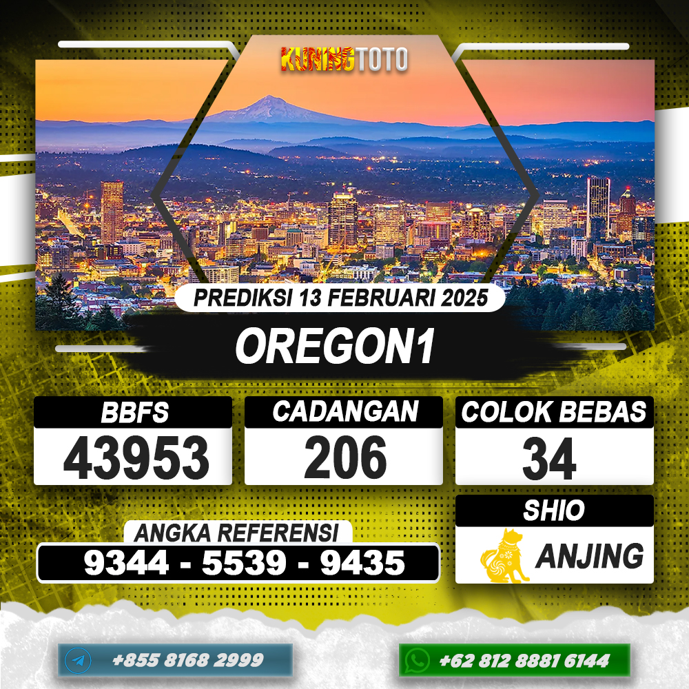 PREDIKSI OREGON1 13 FEB 2025 | PREDIKSI TOGEL KUNINGTOTO