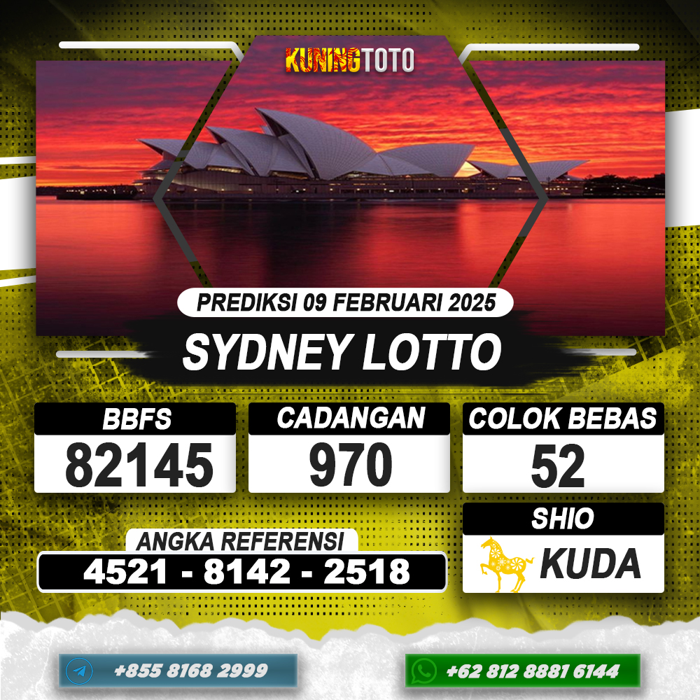 PREDIKSI SYDNEY LOTTO 09 FEB 2025 | PREDIKSI TOGEL KUNINGTOTO