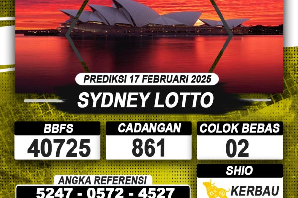 PREDIKSI SYDNEY LOTTO 17 FEB 2025 | PREDIKSI TOGEL KUNINGTOTO