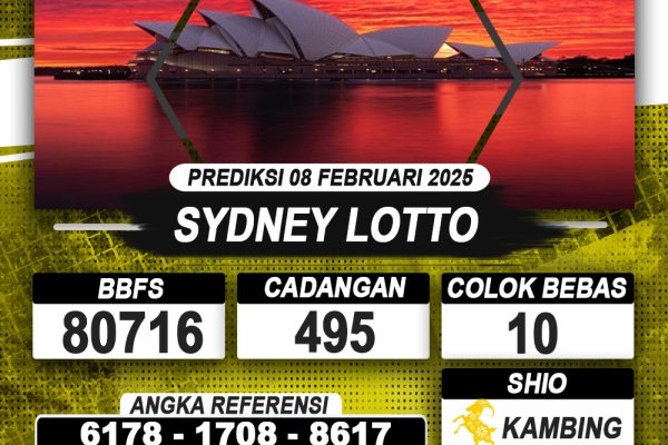 PREDIKSI SYDNEY LOTTO 08 FEB 2025 | PREDIKSI TOGEL KUNINGTOTO