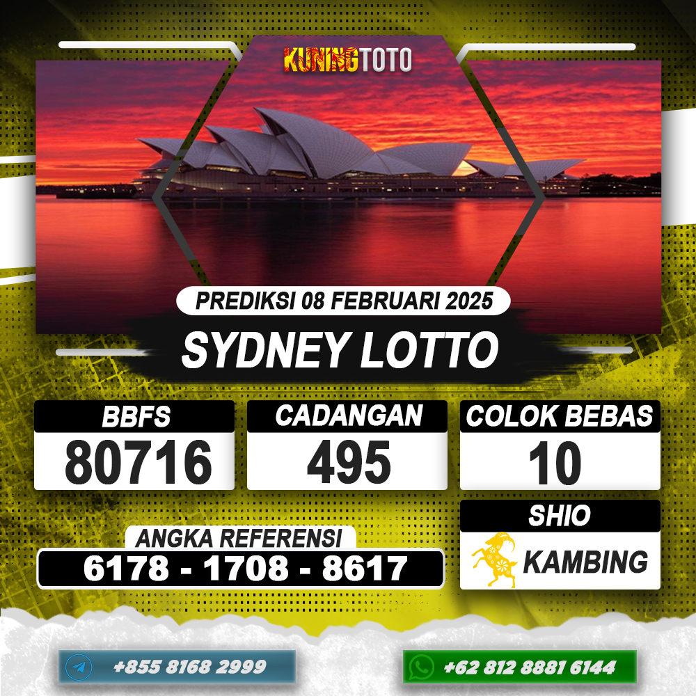 PREDIKSI SYDNEY LOTTO 08 FEB 2025 | PREDIKSI TOGEL KUNINGTOTO