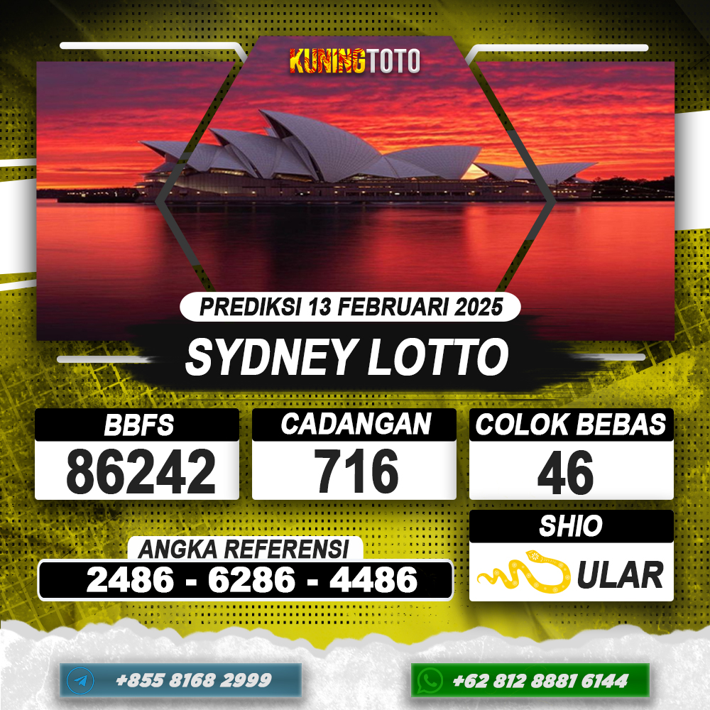 PREDIKSI SYDNEY LOTTO 13 FEB 2025 | PREDIKSI TOGEL KUNINGTOTO