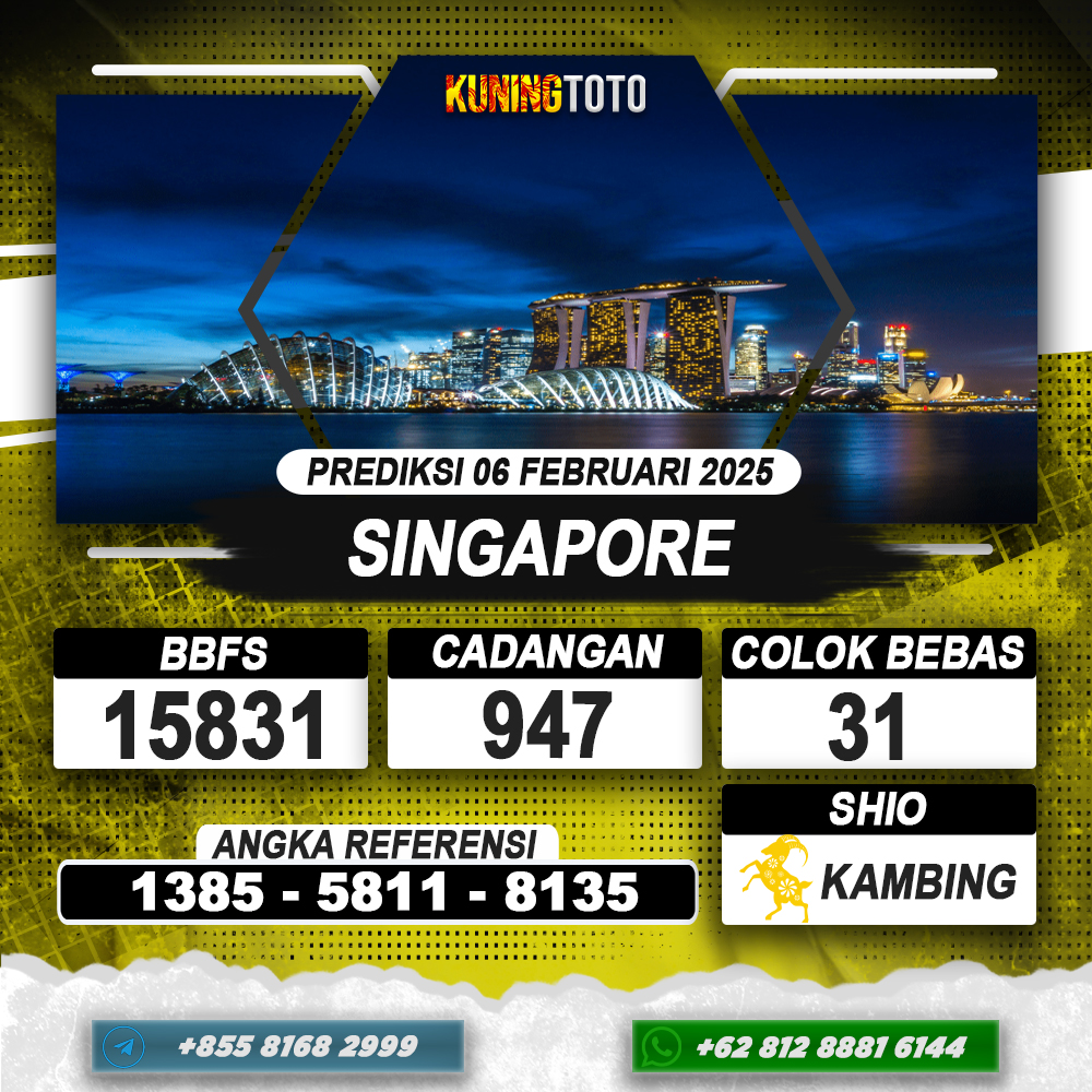 PREDIKSI SINGAPORE 06 FEB 2025 | PREDIKSI TOGEL KUNINGTOTO