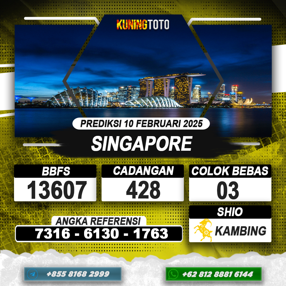 PREDIKSI SINGAPORE 10 FEB 2025 | PREDIKSI TOGEL KUNINGTOTO