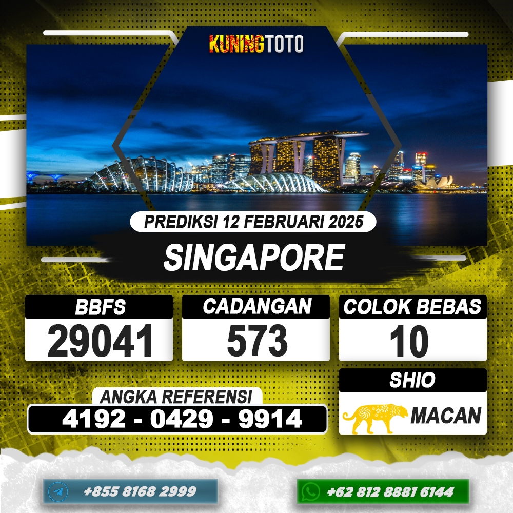 PREDIKSI SINGAPORE 12 FEB 2025 | PREDIKSI TOGEL KUNINGTOTO