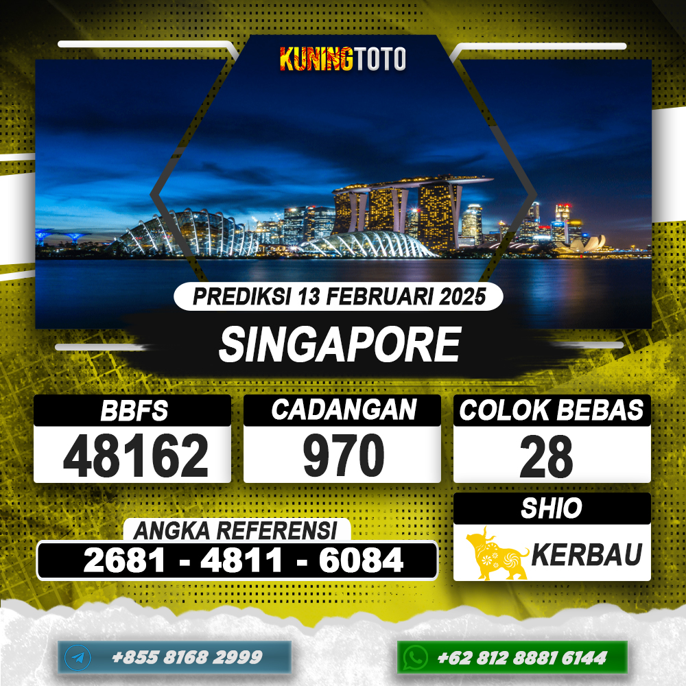 PREDIKSI SINGAPORE 13 FEB 2025 | PREDIKSI TOGEL KUNINGTOTO