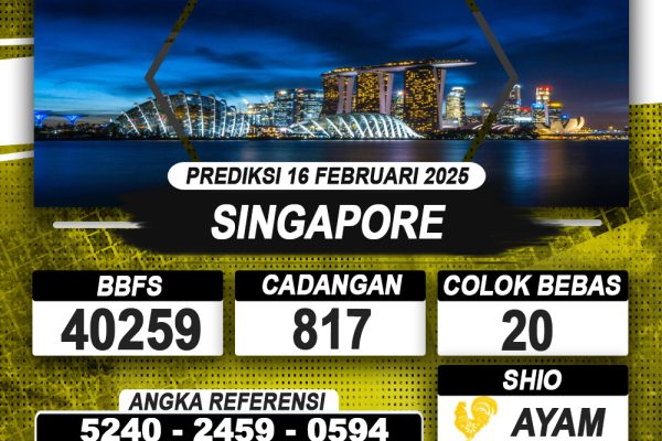 PREDIKSI SINGAPORE 16 FEB 2025 | PREDIKSI TOGEL KUNINGTOTO