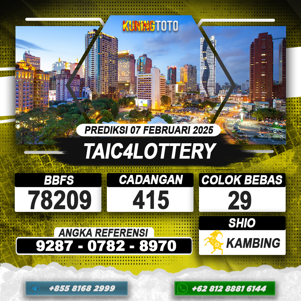 PREDIKSI TAIC4LOTTERY 07 FEB 2025 | PREDIKSI TOGEL KUNINGTOTO