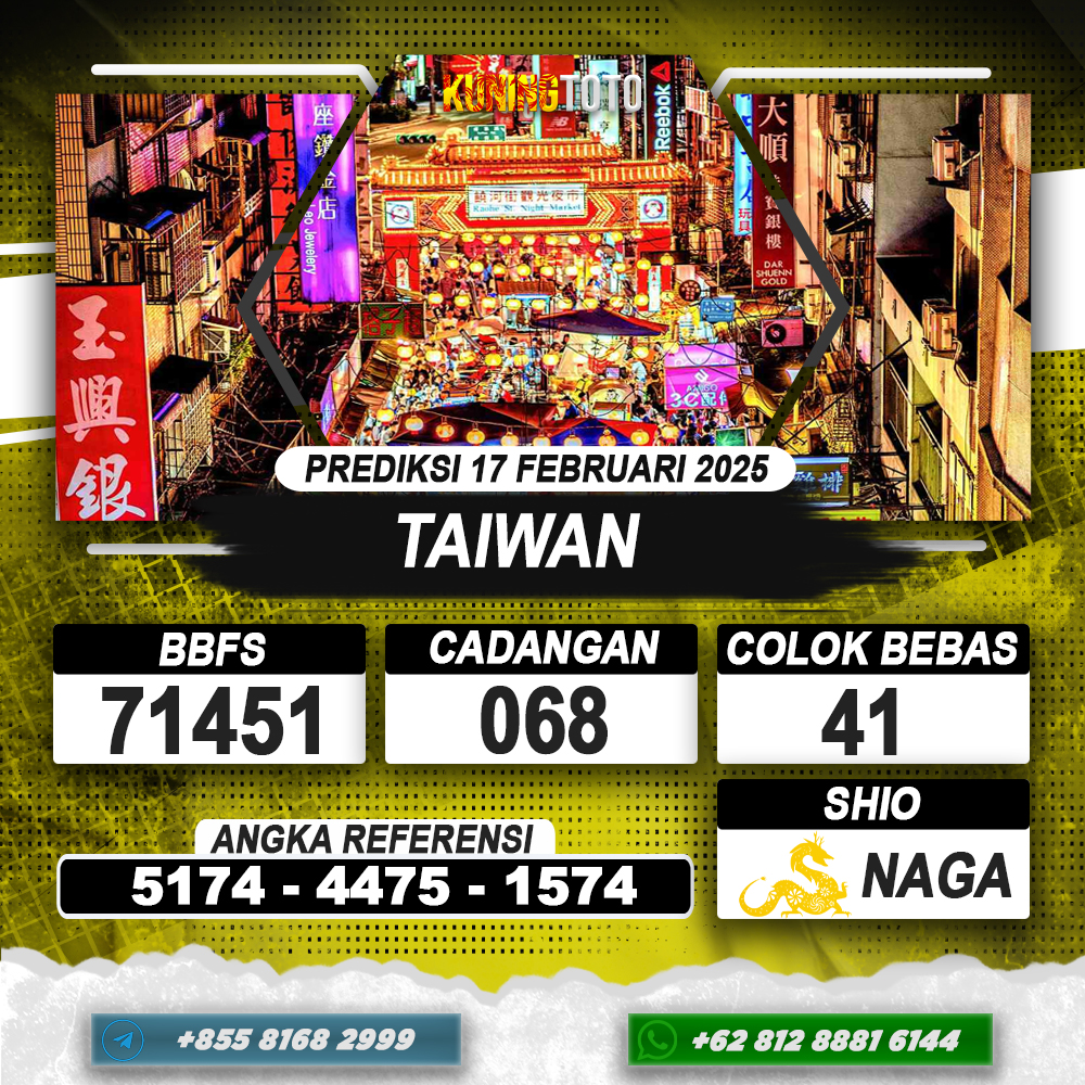 PREDIKSI TAIWAN 17 FEB 2025 | PREDIKSI TOGEL KUNINGTOTO