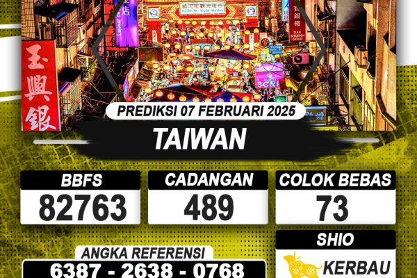 PREDIKSI TAIWAN 07 FEB 2025 | PREDIKSI TOGEL KUNINGTOTO