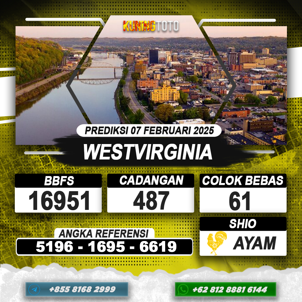 PREDIKSI WESTVIRGINIA 07 FEB 2025 | PREDIKSI TOGEL KUNINGTOTO