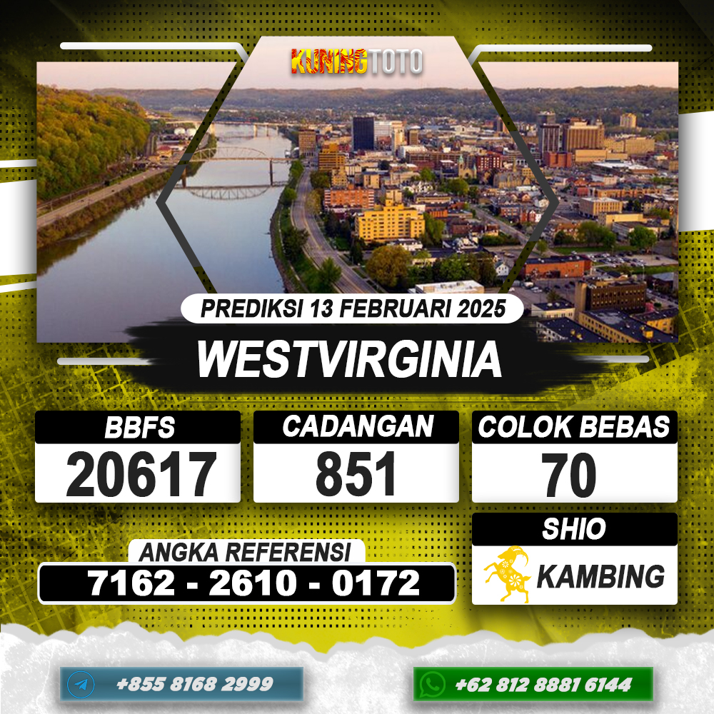 PREDIKSI WESTVIRGINIA 13 FEB 2025 | PREDIKSI TOGEL KUNINGTOTO