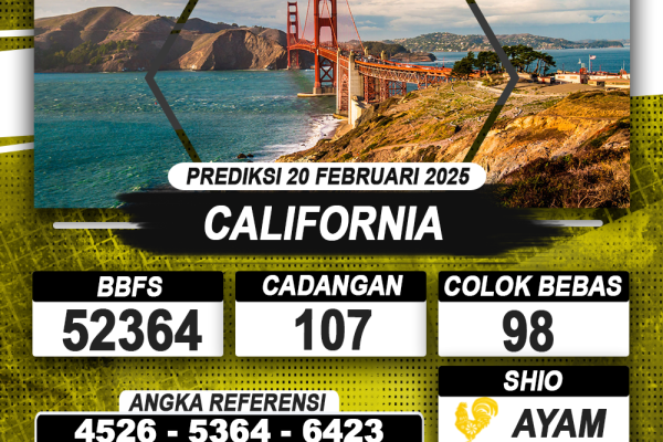 PREDIKSI CALIFORNIA 20 FEB 2025 | PREDIKSI TOGEL KUNINGTOTO