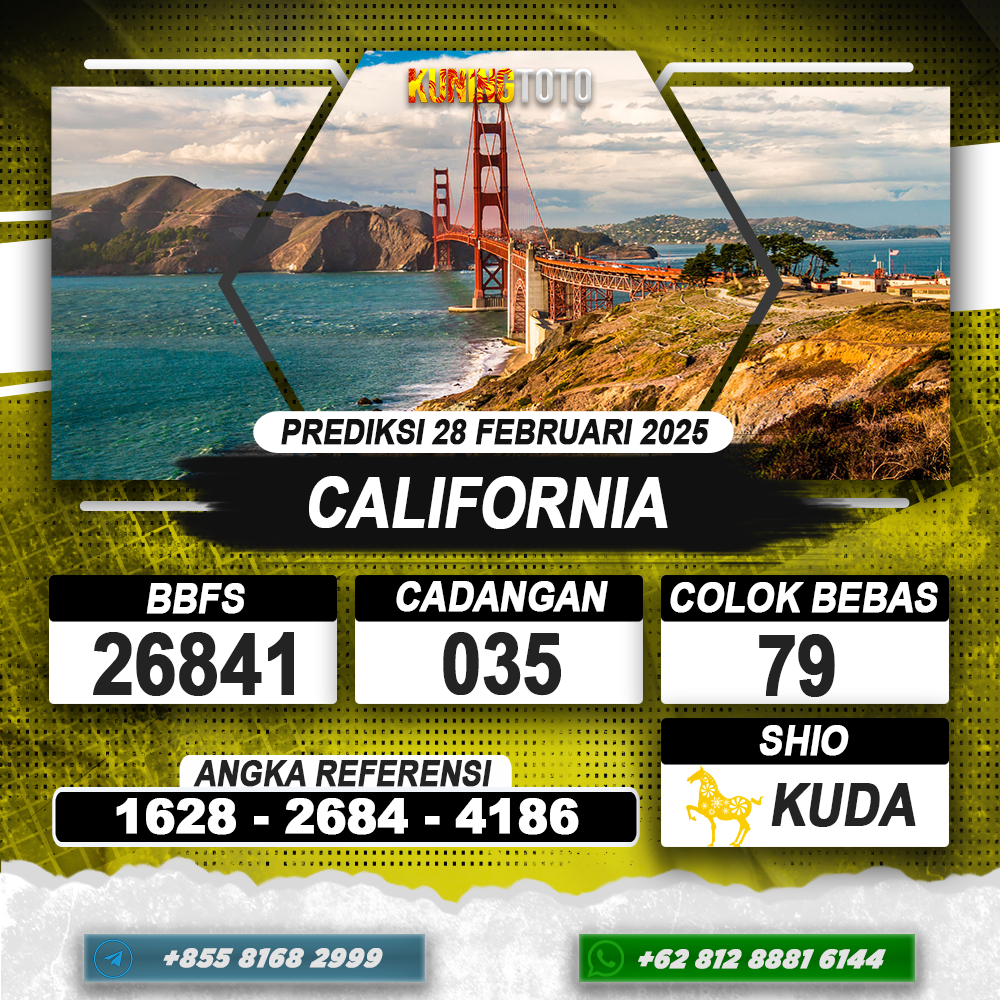 PREDIKSI CALIFORNIA 28 FEB 2025 | PREDIKSI TOGEL KUNINGTOTO