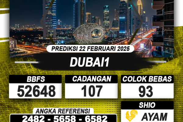 PREDIKSI DUBAI1 22 FEB 2025 | PREDIKSI TOGEL KUNINGTOTO