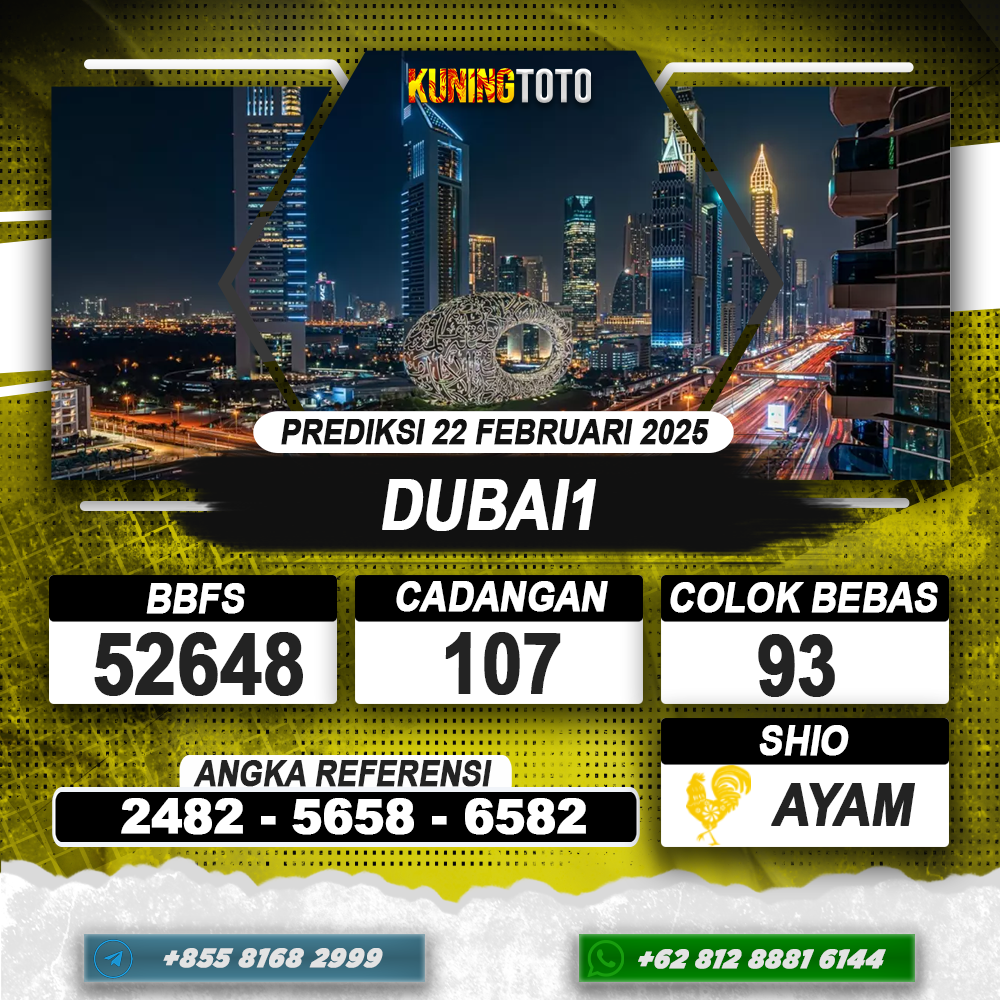 PREDIKSI DUBAI1 22 FEB 2025 | PREDIKSI TOGEL KUNINGTOTO