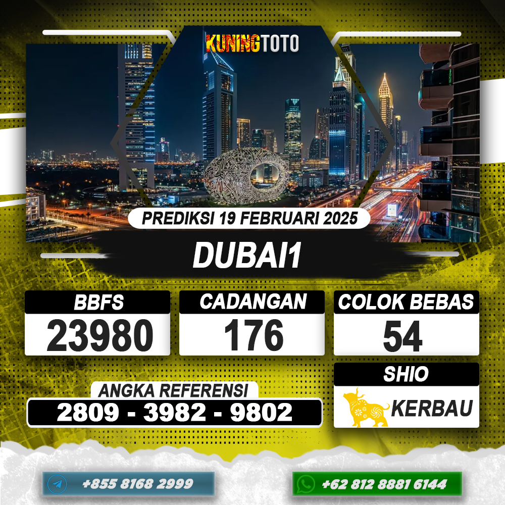 PREDIKSI DUBAI1 19 FEB 2025 | PREDIKSI TOGEL KUNINGTOTO