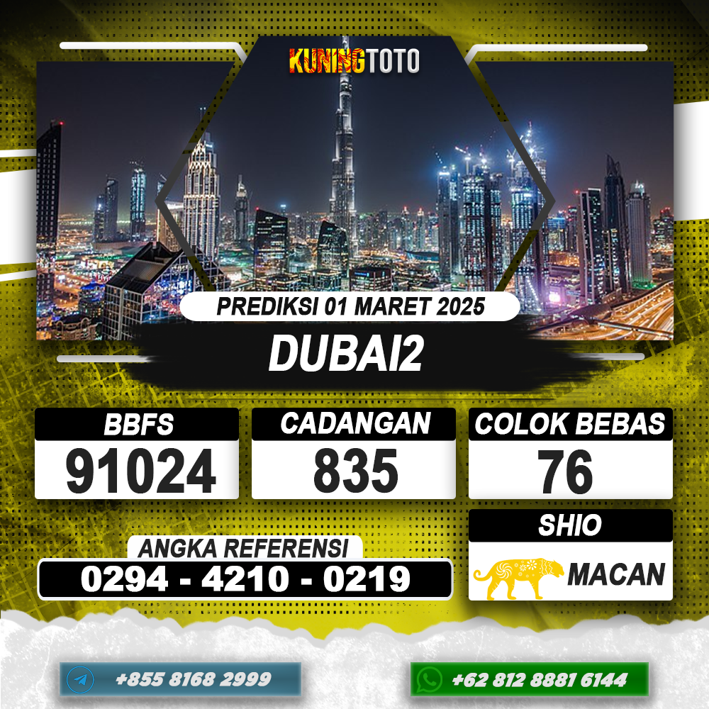 PREDIKSI DUBAI2 01 MAR 2025 | PREDIKSI TOGEL KUNINGTOTO