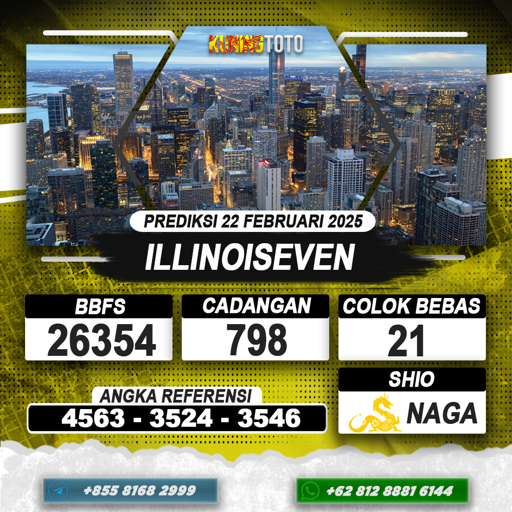 PREDIKSI ILLINOISEVEN 22 FEB 2025 | PREDIKSI TOGEL KUNINGTOTO