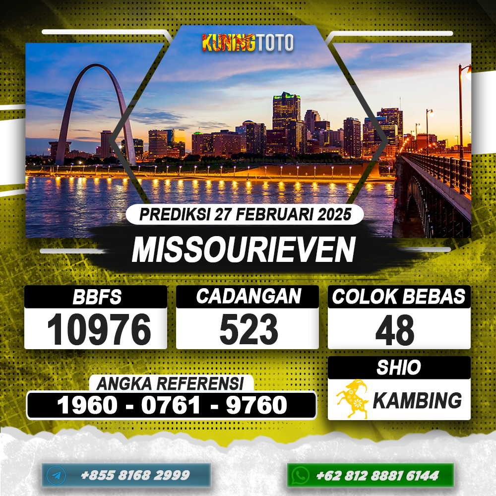 PREDIKSI MISSOURIEVEN 27 FEB 2025 | PREDIKSI TOGEL KUNINGTOTO