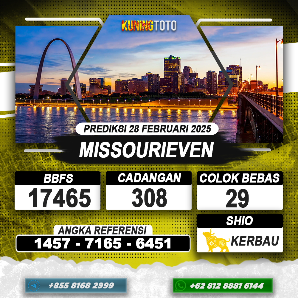 PREDIKSI MISSOURIEVEN 28 FEB 2025 | PREDIKSI TOGEL KUNINGTOTO