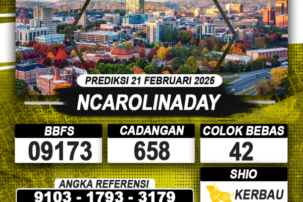 PREDIKSI NCAROLINADAY 21 FEB 2025 | PREDIKSI TOGEL KUNINGTOTO