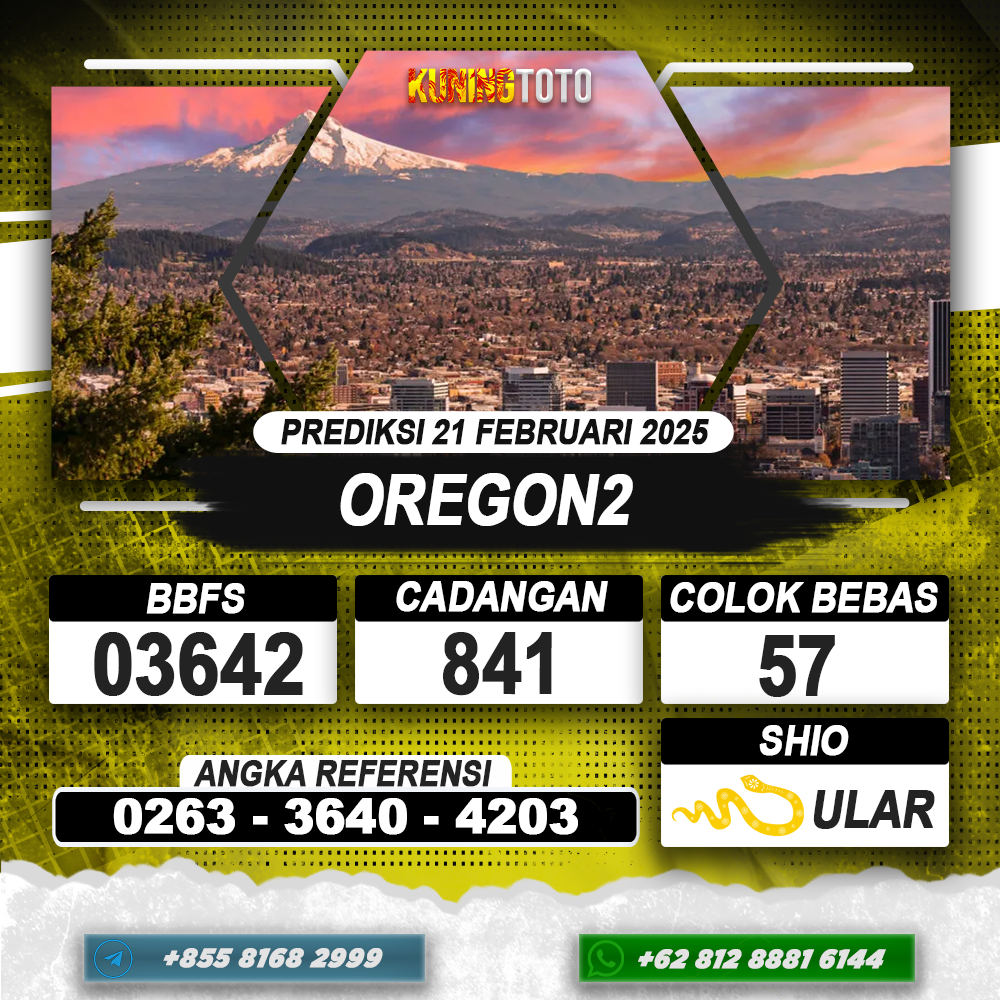 PREDIKSI OREGON2 21 FEB 2025 | PREDIKSI TOGEL KUNINGTOTO