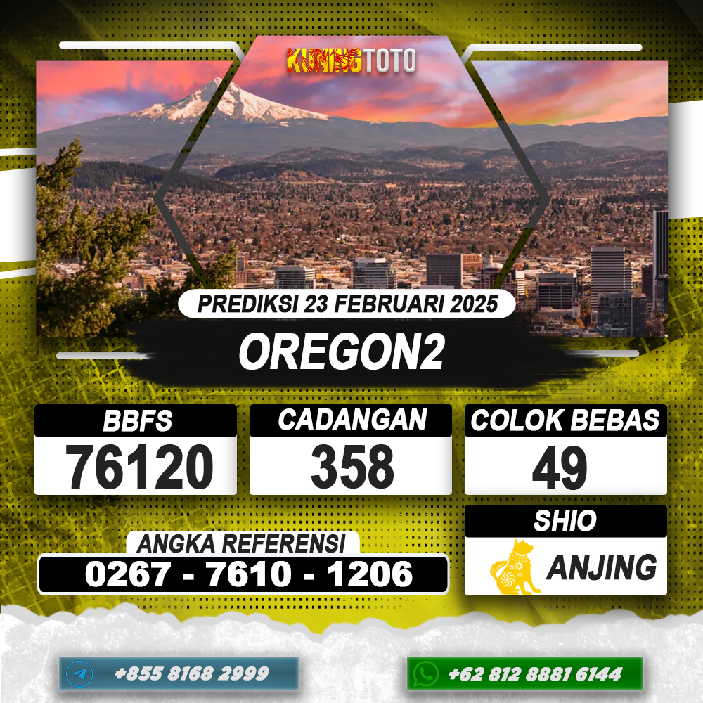 PREDIKSI OREGON2 23 FEB 2025 | PREDIKSI TOGEL KUNINGTOTO