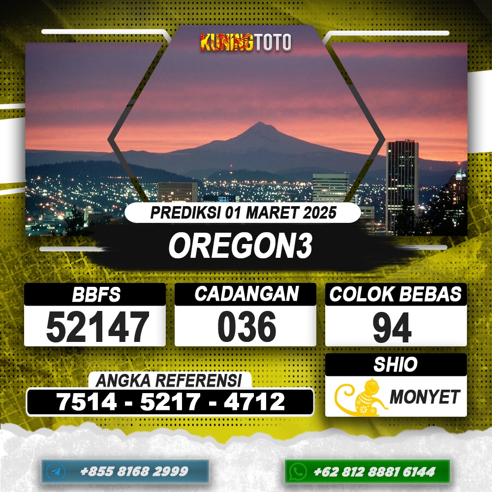 PREDIKSI OREGON3 01 MAR 2025 | PREDIKSI TOGEL KUNINGTOTO