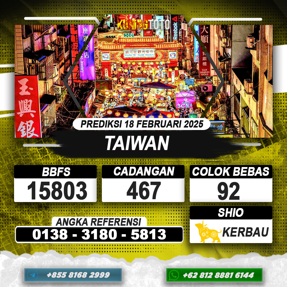 PREDIKSI TAIWAN 18 FEB 2025 | PREDIKSI TOGEL KUNINGTOTO