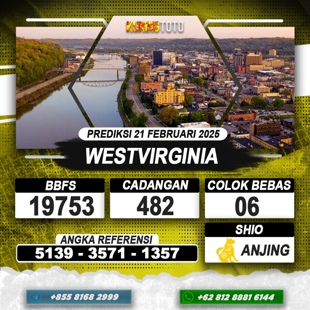 PREDIKSI WESTVIRGINIA 21 FEB 2025 | PREDIKSI TOGEL KUNINGTOTO