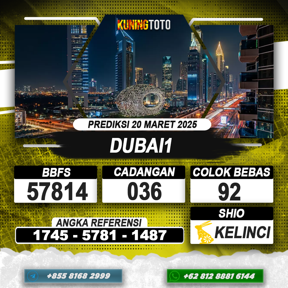 PREDIKSI DUBAI1 20 MAR 2025 | PREDIKSI TOGEL KUNINGTOTO